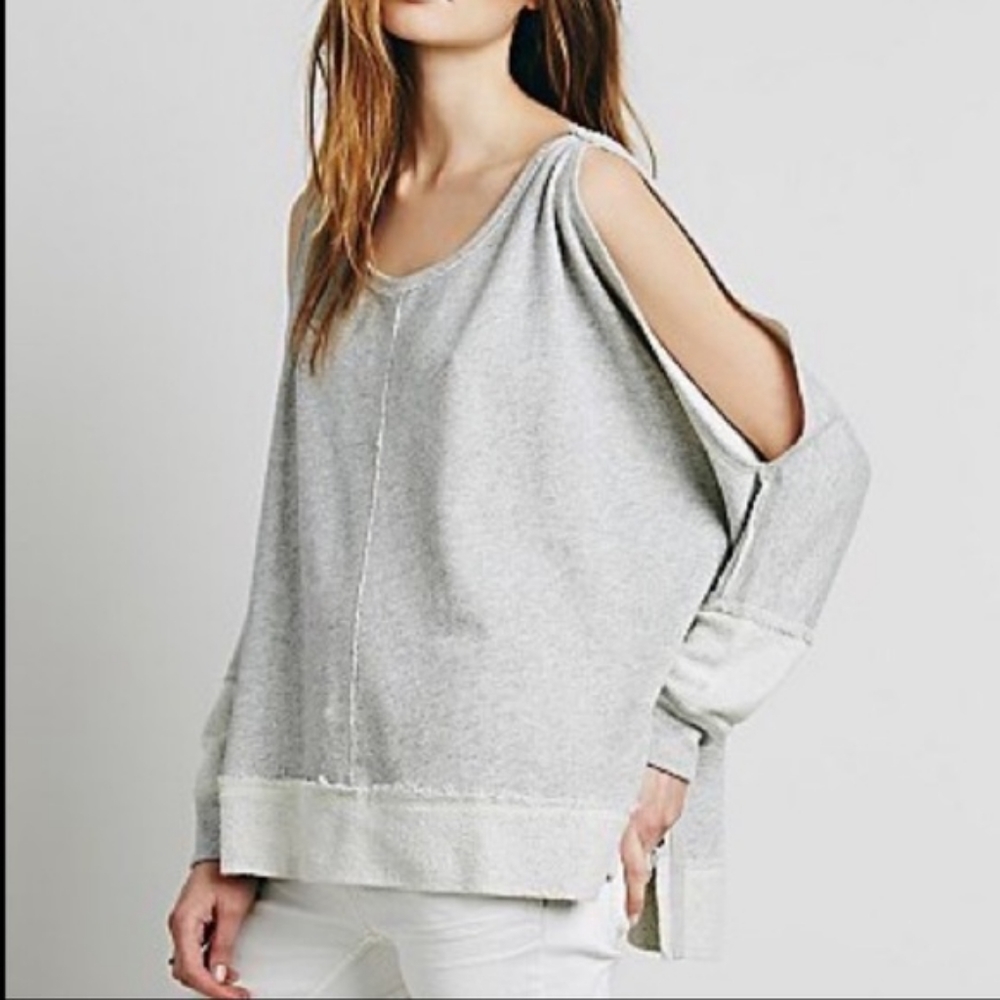 Free People Dandelion Open Shoulder Sweatshirt, Small